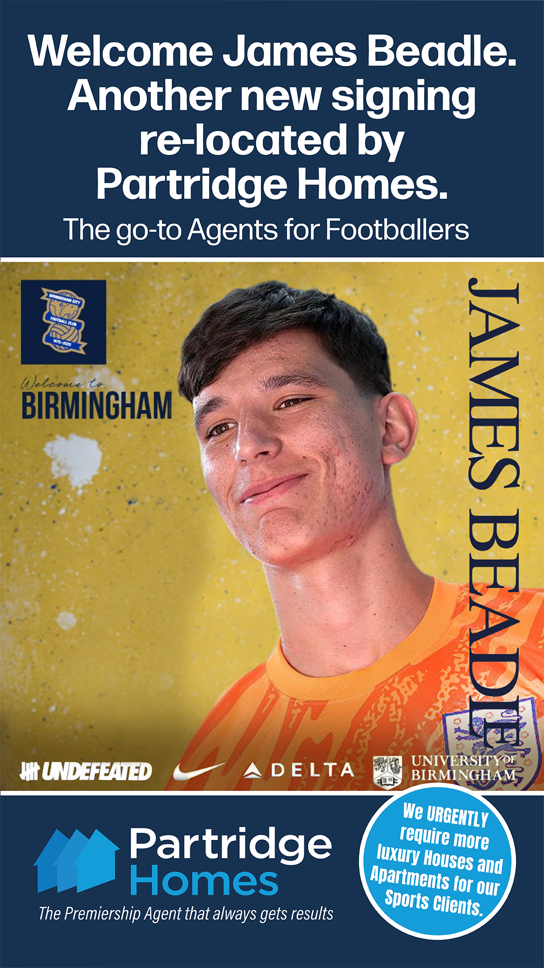Footballer Letting Agents Solihull | Welcome England U21 Goalkeeper James Beadle