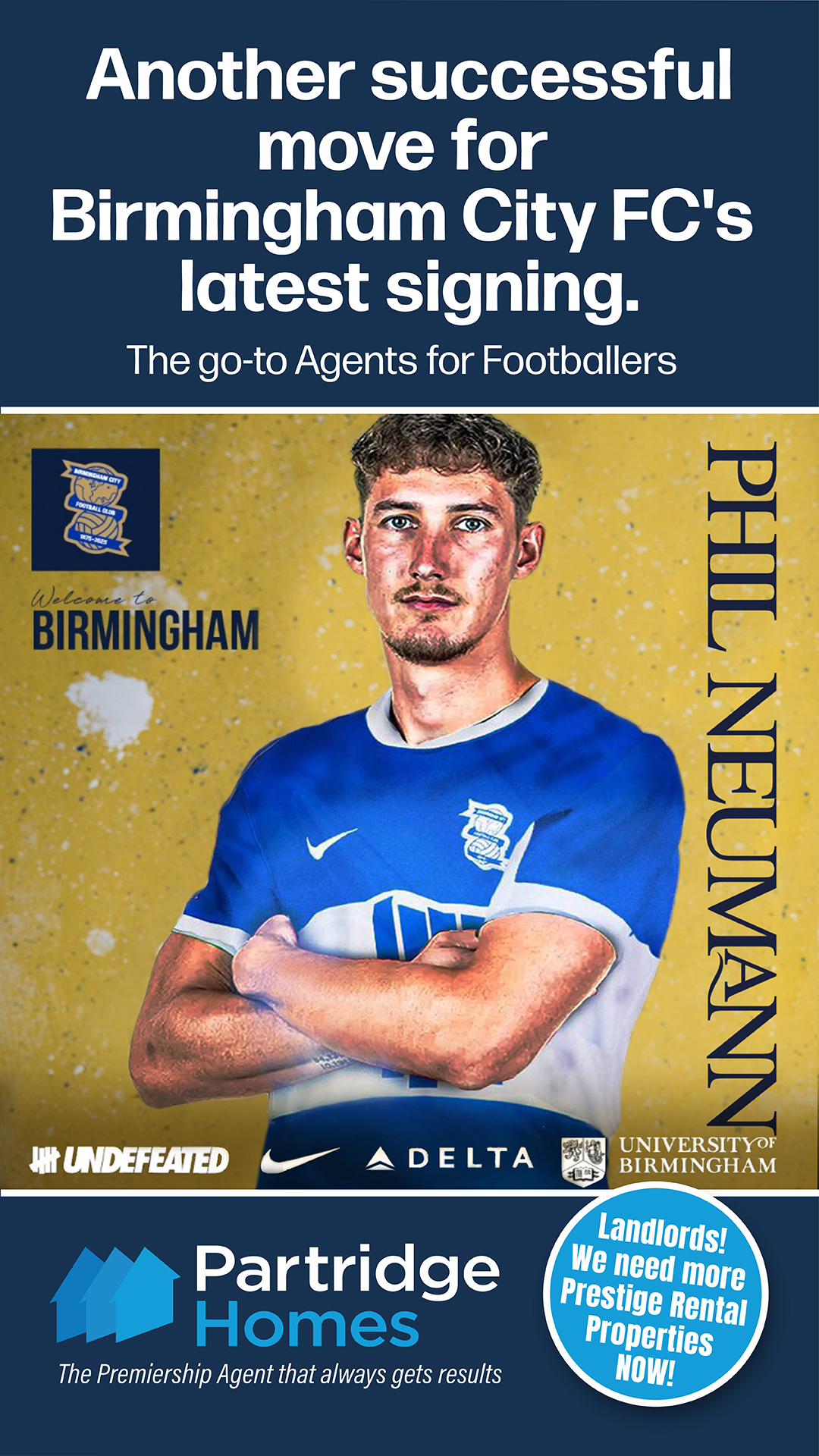 Football Letting Agents in Birmingham and Solihull | Phil Neumann Makes His Birmingham City Debut After Seamless Relocation